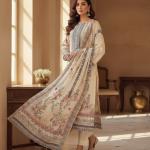 Lilac Pure Silk Suit Set with Digital Print, Mirror & Hand Work – 4 Piece Festive Wear Set