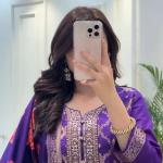 Banarasi Silk Suit Set with Zari Work & Pearl Bracelet – 4 Piece Ready-Made Festive Wear for Women