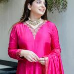 Premium Banarasi Work Anarkali Suit in Chanderi Fabric – Handwork Neck Festive & Wedding Wear Set