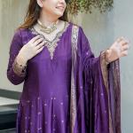 Premium Banarasi Work Anarkali Suit in Chanderi Fabric – Handwork Neck Festive & Wedding Wear Set