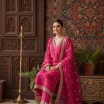 Chanderi Silk Sharara Suit Set with Embroidered Kurti & Organza Dupatta – Festive Wear
