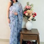 Soft Georgette Saree with Digital Print and Satin Blouse