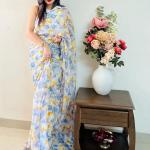 Soft Georgette Saree with Digital Print and Satin Blouse