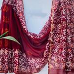 Chanderi Cotton Saree with Gold Jari Border and Digital Print