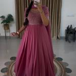 Elegant Georgette Anarkali with Embroidered Yoke