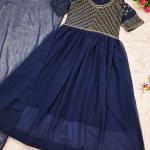 Elegant Georgette Anarkali with Embroidered Yoke