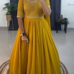 Elegant Georgette Anarkali with Embroidered Yoke