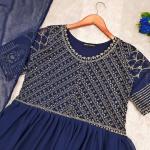 Elegant Georgette Anarkali with Embroidered Yoke