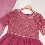 Elegant Georgette Anarkali with Embroidered Yoke