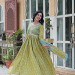 KA-1156 Premium Pure Cotton Kurti with Pant & Dupatta Set