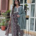 KA-1156 Premium Pure Cotton Kurti with Pant & Dupatta Set