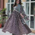 KA-1156 Premium Pure Cotton Kurti with Pant & Dupatta Set