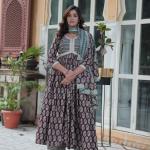 KA-1156 Premium Pure Cotton Kurti with Pant & Dupatta Set