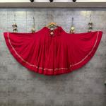 RJ Luxe Flare 20Mtr Pure Roman Silk Skirt Chaniya (Heavy Border & Lining)