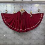 RJ Luxe Flare 20Mtr Pure Roman Silk Skirt Chaniya (Heavy Border & Lining)