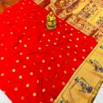 Mor Bangadi Paithani 2 – Pure Silk Handloom Saree with Gold Zari