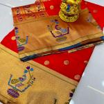 Mor Bangadi Paithani 2 – Pure Silk Handloom Saree with Gold Zari