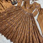 MF-450 | Premium Alia Cut Anarkali Suit Set in Chinon Silk with Sequins Embroidery