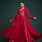TF-298 | Real Model Gota Patti Georgette Gown Set