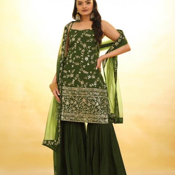 TF-293 | Real Model Premium Georgette Embroidered Palazzo Set