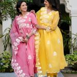 Royal Grace | Wedding Special Roman Silk Embroidered Suit Set