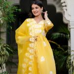 Royal Grace | Wedding Special Roman Silk Embroidered Suit Set