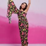 TF-343 | Black Chinon Silk Printed Co-Ord Set