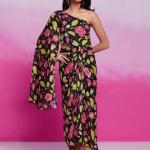 TF-343 | Black Chinon Silk Printed Co-Ord Set