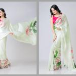 Blossom Luxe – Floral Print Heavy Japan Satin Saree with Plain Satin Blouse (GRTN2194)