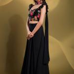 TF-201 | Black Georgette Sequins & Resham Work Lehenga Set