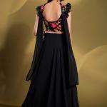 TF-201 | Black Georgette Sequins & Resham Work Lehenga Set