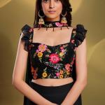 TF-201 | Black Georgette Sequins & Resham Work Lehenga Set