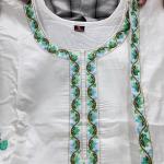 DT BRAND Akshara Ivory White Chanderi Embroidered Suit Set – Grace in Every Thread