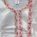 DT BRAND Akshara Ivory White Chanderi Embroidered Suit Set – Grace in Every Thread