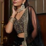 TF-189 | Black Soft Net Lehenga Set with Zari & Sequins Work