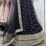 TF-189 | Black Soft Net Lehenga Set with Zari & Sequins Work