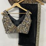 TF-189 | Black Soft Net Lehenga Set with Zari & Sequins Work