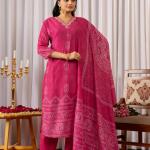 Bandhani Bloom | Wedding Special Muslin Silk Suit Set with Handwork Detailing (M to 5XL)