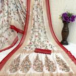 BrassoBloom – Soft Brasso Silk Floral Printed Saree with Contrast Border