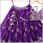 TF-375 | Blooming Georgette Embroidered Lehenga Set with Can Can Finish