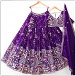 TF-375 | Blooming Georgette Embroidered Lehenga Set with Can Can Finish