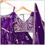 TF-375 | Blooming Georgette Embroidered Lehenga Set with Can Can Finish