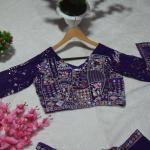 TF-375 | Blooming Georgette Embroidered Lehenga Set with Can Can Finish