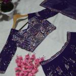 TF-375 | Blooming Georgette Embroidered Lehenga Set with Can Can Finish