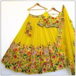 TF-374 | Organza Embroidered Lehenga Set with Sequins & Thread Work