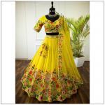 TF-374 | Organza Embroidered Lehenga Set with Sequins & Thread Work