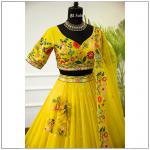 TF-374 | Organza Embroidered Lehenga Set with Sequins & Thread Work