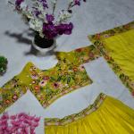 TF-374 | Organza Embroidered Lehenga Set with Sequins & Thread Work