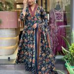 DT BRAND Eliza Cambric Cotton A-Line Kurti Pant Dupatta Set – Sequence Yoke Detailing