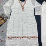 NF-1190 | Designer Embroidered Top, Pant & Dupatta Set